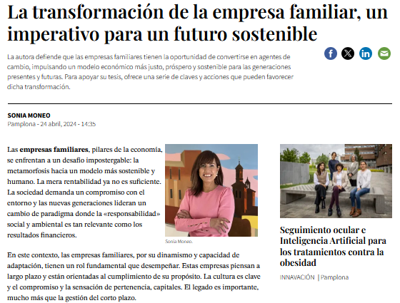 La transformación de la empresa familiar, un imperativo para un futuro sostenible | Sonia Moneo